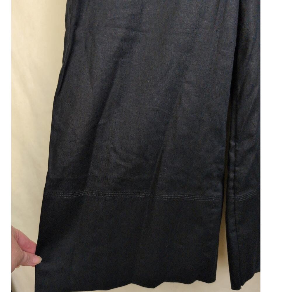 New Banana Republic linen wide leg cropped pants Black Size Sm Coastal Minimal - Picture 6 of 12